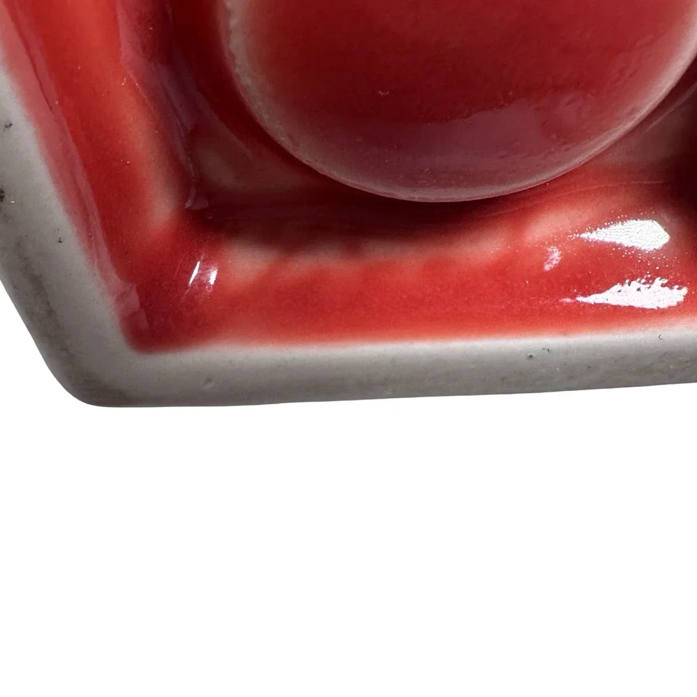 Vintage‎ Fiestaware Bulb Candle Holder Persimmon Pink Pedestal Scroll Base